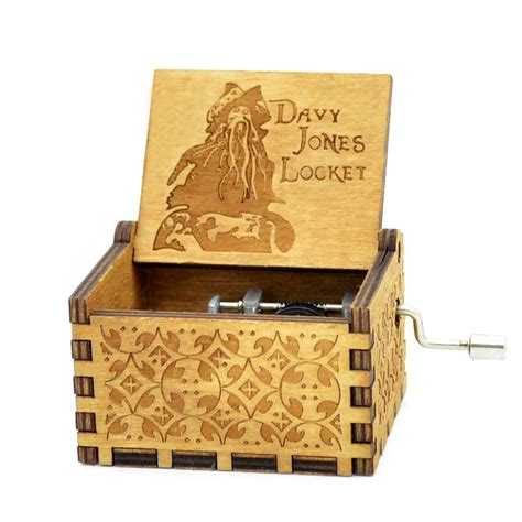 Sooharic Davy Jones Music Box 18 Note Hand Crank Mechanism Wooden Music