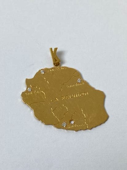 Grand Pendentif M Daille Repr Sentant La R Union En Or Jaune