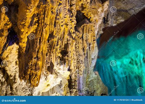 Limestone Pillars Inside Cave Stock Photo Image Of Dripping Copy