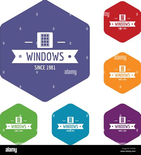 Window Company Icons Vector Hexahedron Stock Vector Image Art Alamy