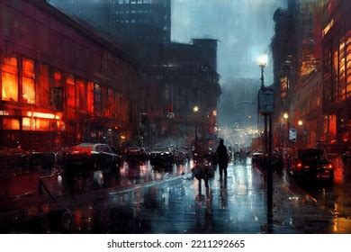 Birmingham City Landscape Birmingham Cityscape Painting Stock ...