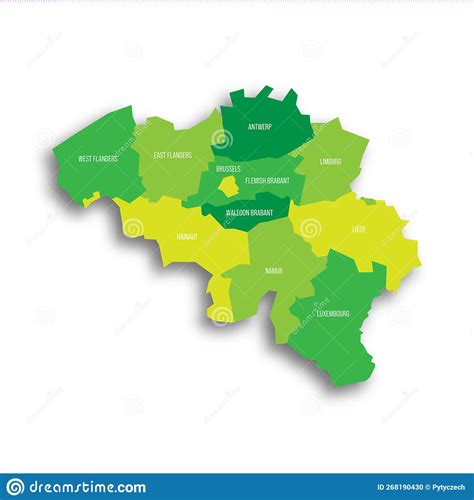 Belgium Political Map Of Administrative Divisions Vector Illustration