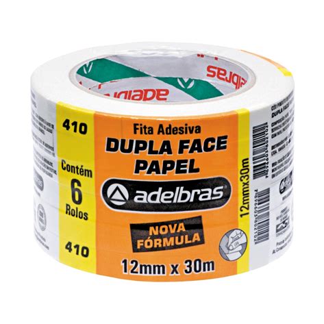 Fita Dupla Face De Papel Branco Adelbras Fitas Adesivas