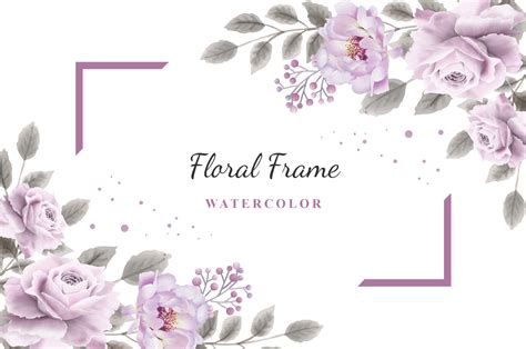 Watercolor Floral Frame for invitation template 19856453 Vector Art at ...