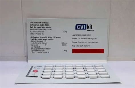 Combi Kit Of Ibandronic Acid Tablets Calcium Mg Vitamin D Iu