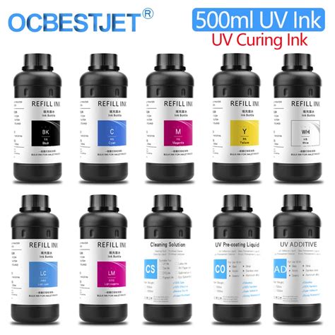 Чернила УФ светодиодные 500 мл для планшетного УФ-принтера Epson L800 ...