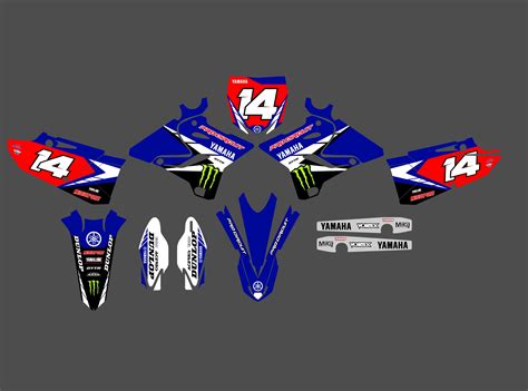 Kit déco Yamaha 250 YZ 2015 2021 Monster Rouge Boutique Kit Déco Moto