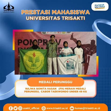 Taekwondo Usakti Persembahkan Medali Pada Pekan Olahraga Mahasiswa