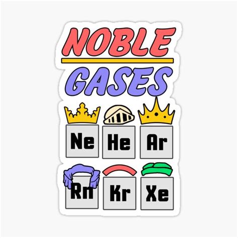 "Noble gas chemistry noble gases teacher funny gift" Sticker for Sale ...