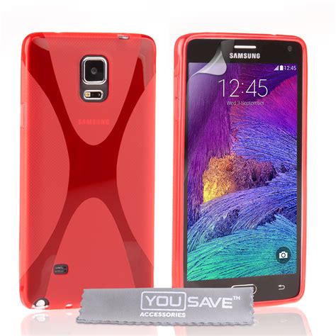 Yousave Accessories Samsung Galaxy Note Silicone Gel X Line Case Red