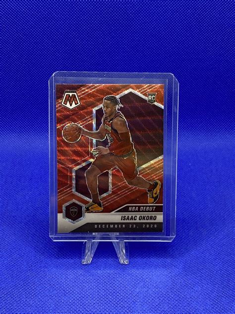 2020 21 Panini Mosaic Tmall Red Wave Prizm Isaac Okoro 271 Rookie RC