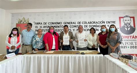 FIRMAN IEPC Y AYUNTAMIENTO DE COMITÁN CONVENIO DE COLABORACIÓN PARA