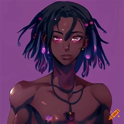 Androgynous Hermaphrodite Dark Skinned Anime Character On Craiyon