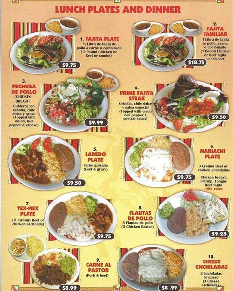 Online Menu Of Taqueria El Charro Houston Tx