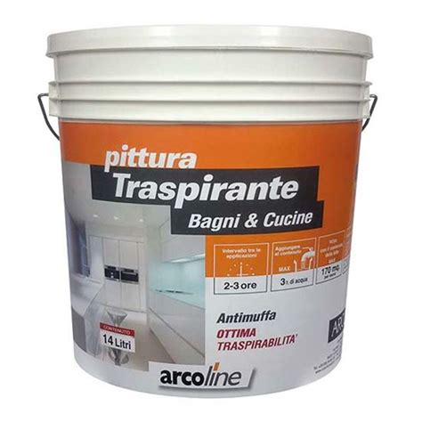 Pittura Arcoline Acrilica Traspirante Per Bagni E Cucine Effetto