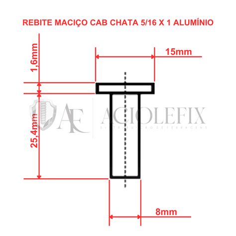 Rebite Maciço Cabeça Chata 5 16 x 1 Alumínio 8 x 25 4 1 Kg Aciole Fix