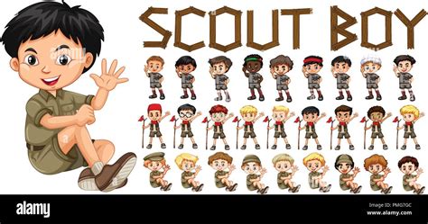 A set of scout boy character illustration Stock Vector Image & Art - Alamy