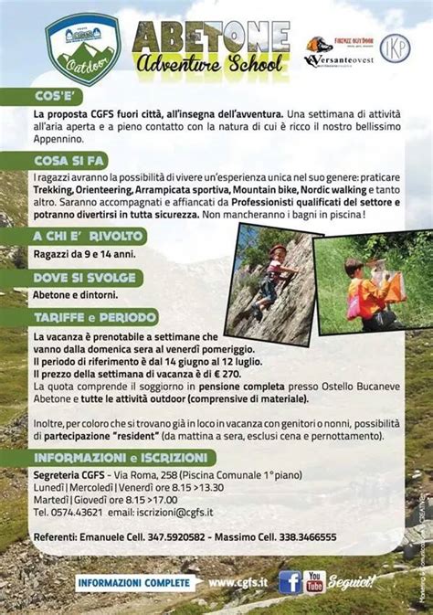 ADVENTURE SCHOOL Dai 9 14 Anni Abetone Pt Sks Ski College Selletta