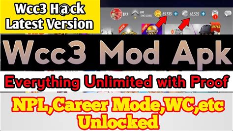 Wcc3 Mod Apk🔥unlocked Nplcareer Modeetc🤑wcc3 Hck Latest Version Unlimited Everything V 1