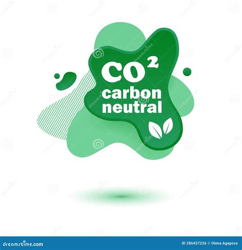 Neutral Carbon CO2 Stamp. Stiker Neutral Carbon Dioxyde Footprint Stock