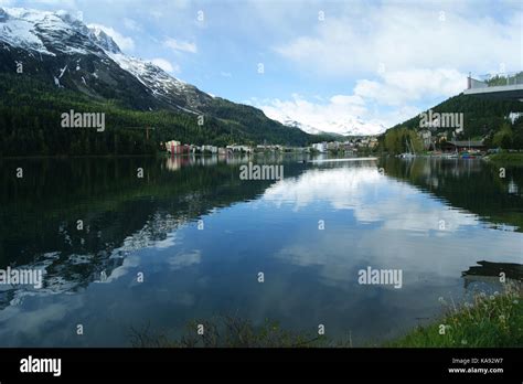 St Moritzersee St Moritz Switzerland Stock Photo Alamy