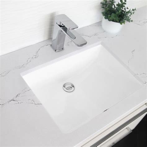 Stylish 21 Inch Rectangular Undermount Porcelain Bathroom Sink With 2