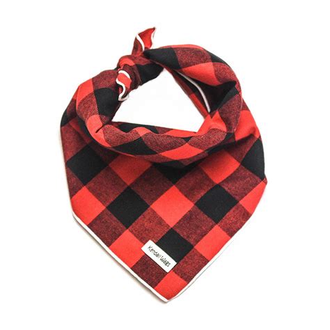 The Bosco Buffalo Plaid Flannel Dog Bandana By Kendall Wag Boston