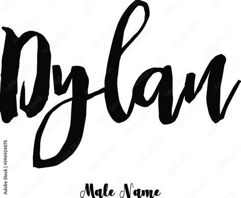 Dylan-Male Name Cursive Calligraphy Text on White Background Stock ...