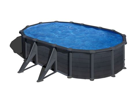 Piscina Ovalada Grafito Kea 500x300x120 Cm Gre KIT500GF Juguetilandia