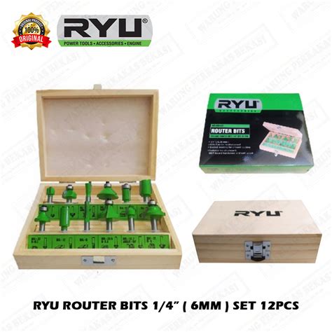 Jual Ryu 12Pc 1 4 6mm Mata Profil Kayu Set 12 Pcs Mesin Router