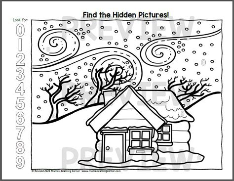 Winter Hidden Pictures Printable