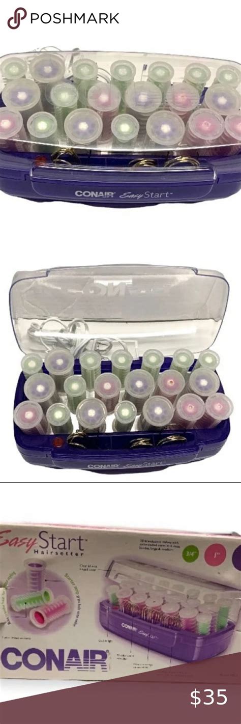 Conair Easy Start Hair Setter Hot Rollers With Clips Multi Sized