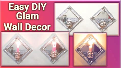 Diy Mirror Wall Decor Diy Glam Wall Sconce Diy Easy Inexpensive