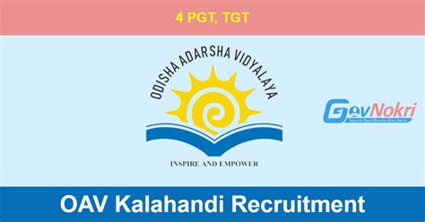 OAV Kalahandi Hiring Notification 2023 For 4 Post Of PGT TGT