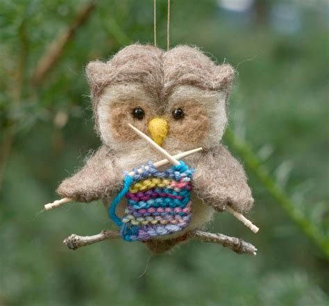 Needle Felted Owl Ornament Knitting By Scratchcraft On Etsy