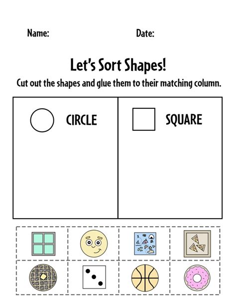 Free Shape Sorting Worksheets For Preschool ⋆ The Hollydog Blog