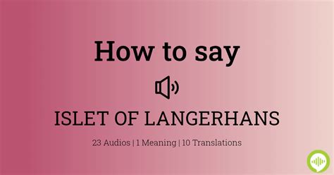 how to pronounce islet