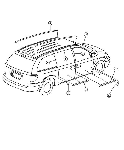 Dodge Grand Caravan Molding Front Door Left [dk Teal Molding Bodyside Acc] 0rq45spnaa