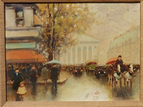 Impressionist Paris Street Scene Painting By Listed American Artist