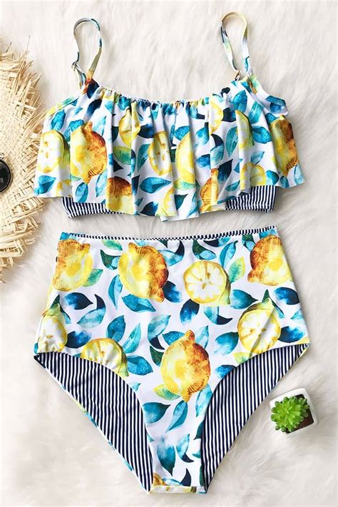 Summer Lemon Falbala Bikini Set