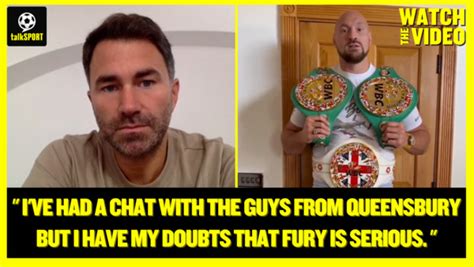 Eddie Hearn Has Doubts Over Tyson Fury S Offer To Fight Anthony Joshua But Has Held Talks