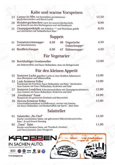 Speisekarte Von Hotel Restaurant D Lmener Hof D Lmen Halterner Str