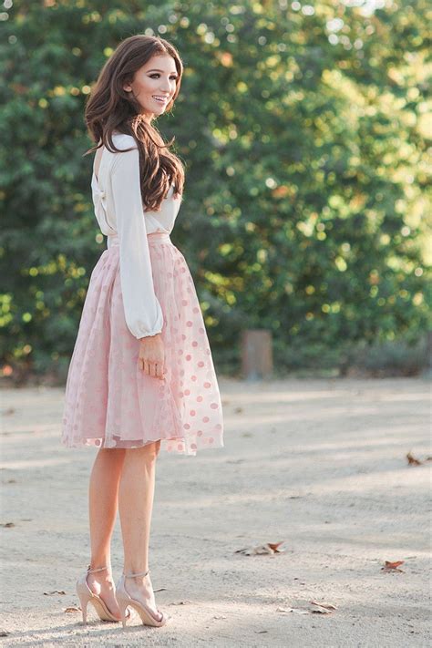 Tulle Skirts Pink Polka Dot Skirts Ballerina Skirts Pink Midi Skirt