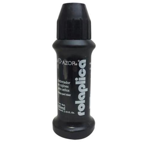 Entintador De Cojines Azor Rolaplica Para Sellos Color Negro 60 Ml