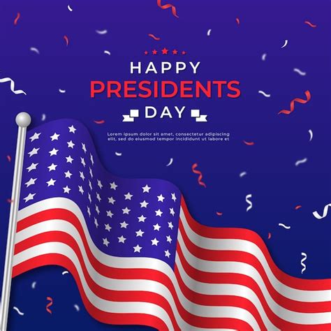 Free Vector | Presidents day with realistic flag