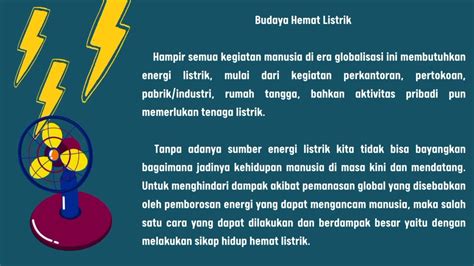 Teks Eksplanasi Hemat Energi Listrik Tematik Muatan Bahasa Indonesia