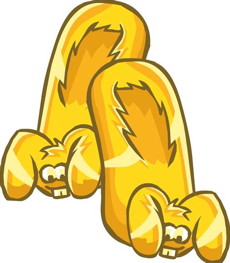 Gold Slippers Cliparts White Bunny Slippers Club Penguin Png