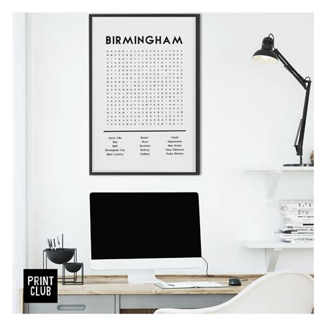 Birmingham Word Search Poster - Etsy