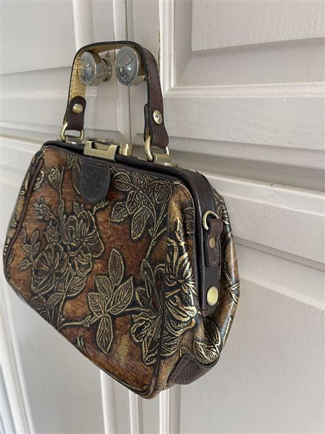 Patricia Nash Tooled Leather Satchel Crossbody Purse Gem