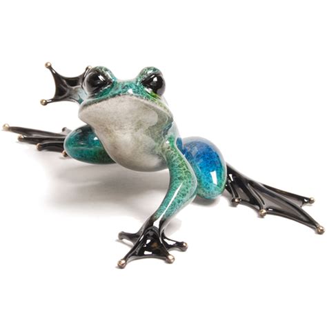 Strata - Blue & Green Frog Sculpture by Tim Cotterill (Frogman)